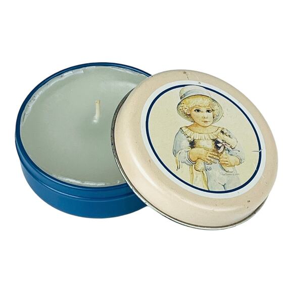 VTG Jan Hagara ASHLEY Doll Tin CANDLE 1987 Royal Orleans B&J Art 3" Tin Canister - Picture 1 of 5